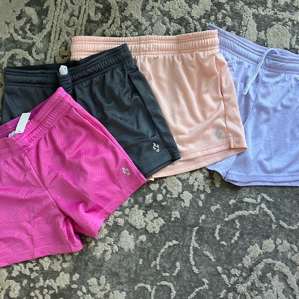 liberty Girls Mesh Athletic Shorts - Pink, Charcoal, Peach, Lavender